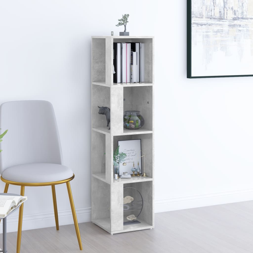 Eckregal Betongrau 33x33x132 cm Holzwerkstoff