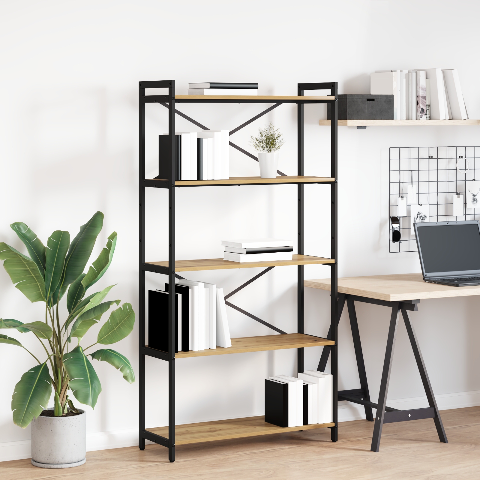 Bücherregal Eiche handwerklich 80 x 30 x 153 cm Holzwerkstoff