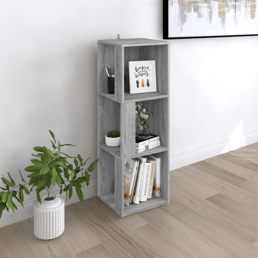 Eckregal Grau Sonoma 33x33x100 cm Holzwerkstoff