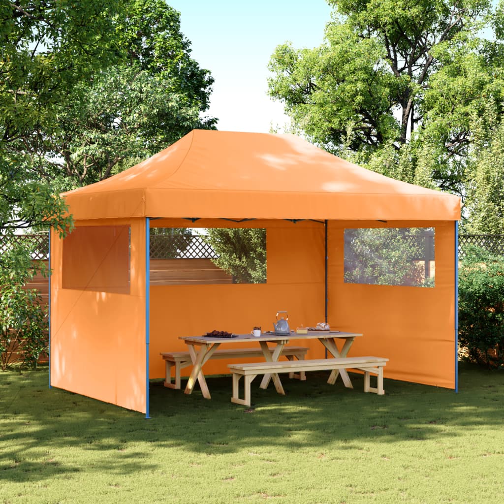 Partyzelt Faltbar Pop-Up mit 3 Seitenteilen Orange
