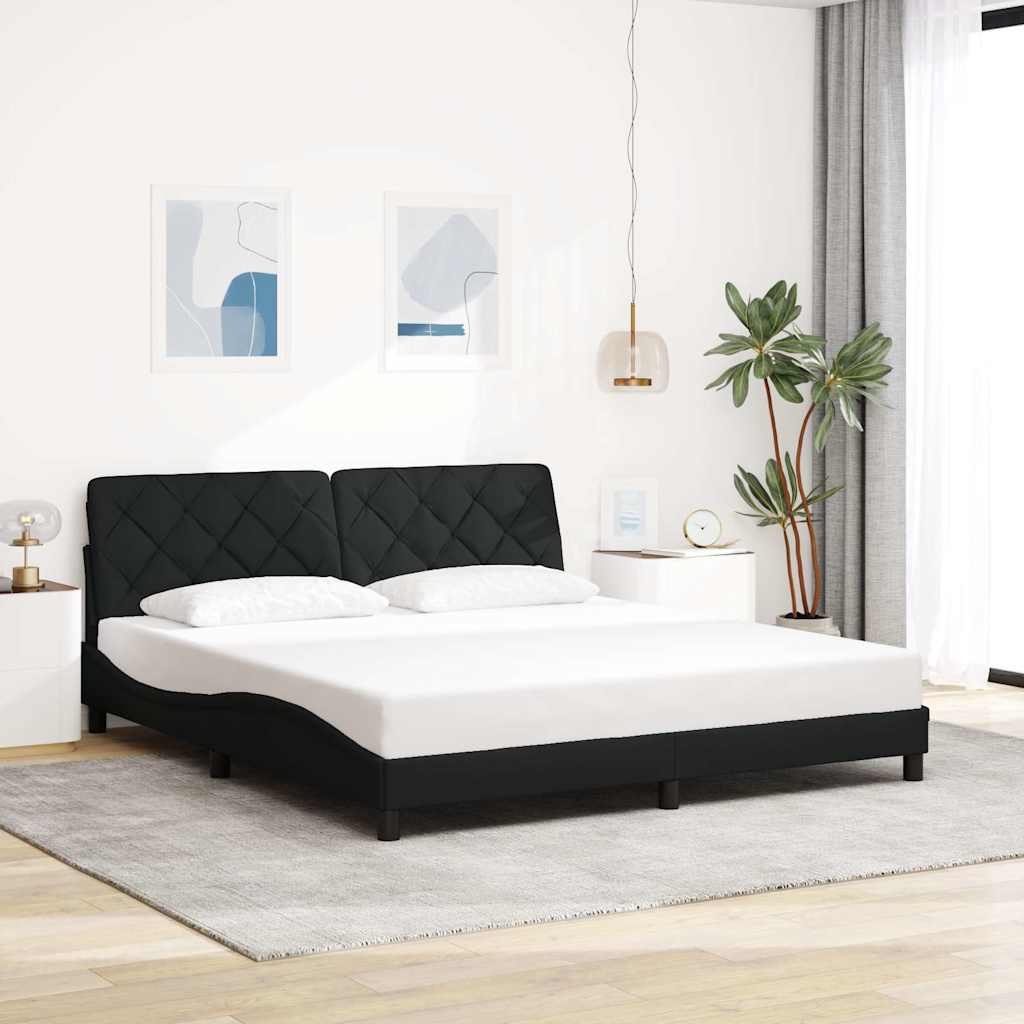 Bettgestell ohne Matratze Schwarz 180x200 cm Stoff