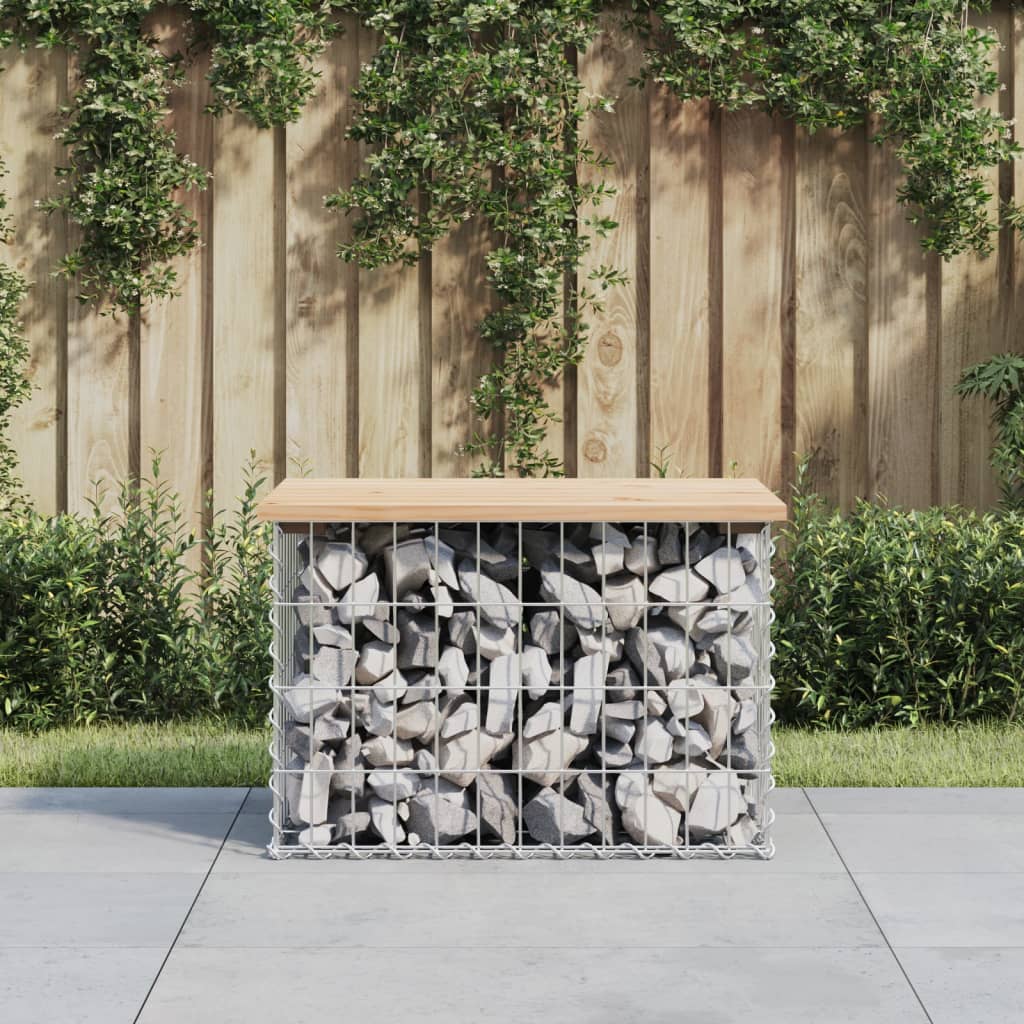 Gartenbank aus Gabionen 63x44x42 cm Massivholz Kiefer Gartenbank aus Gabionen 63x44x42 cm Massivholz Kiefer