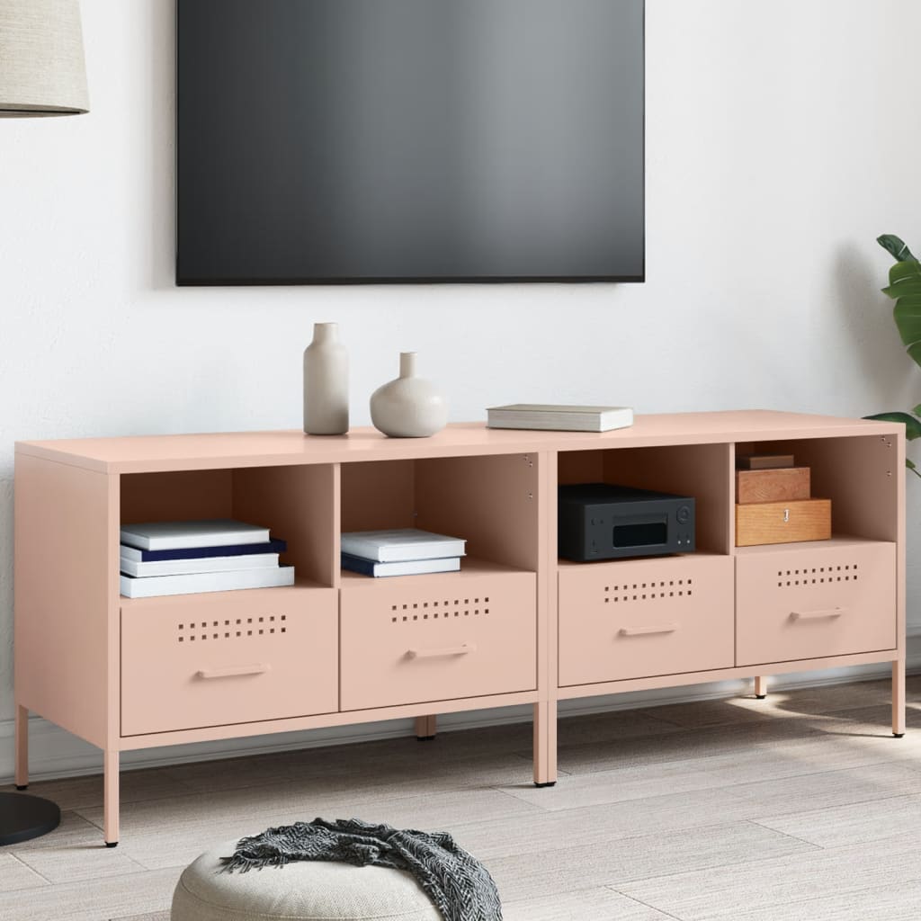 TV-Schränke 2 Stk. Rosa 68x39x50,5 cm Kaltgewalzter Stahl