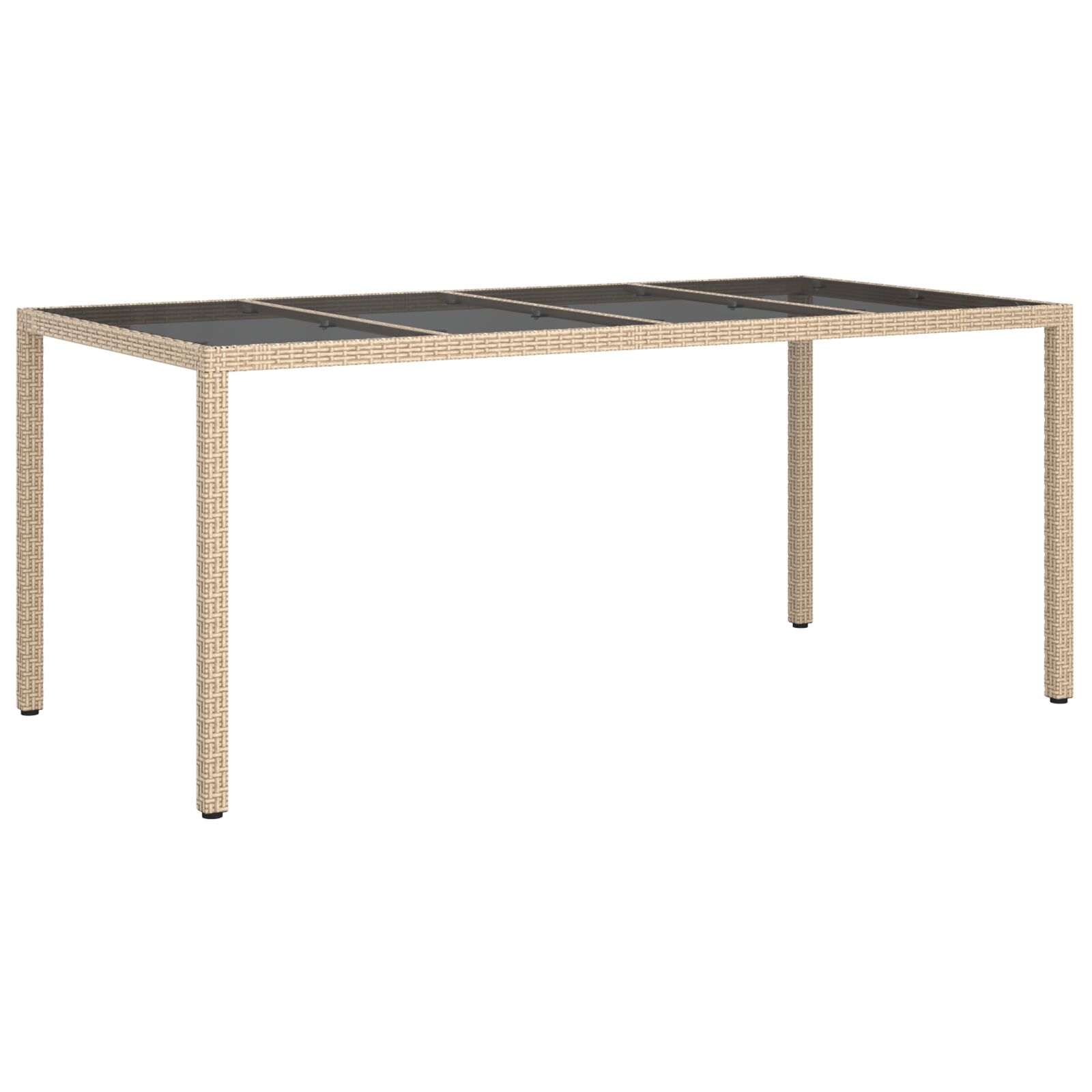 Gartentisch Beige 190x90x75 cm Poly-Rattan
