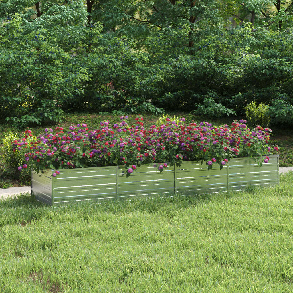 Garten-Hochbeet 320x80x45 cm Verzinkter Stahl Silber Garten-Hochbeet 320x80x45 cm Verzinkter Stahl Silber