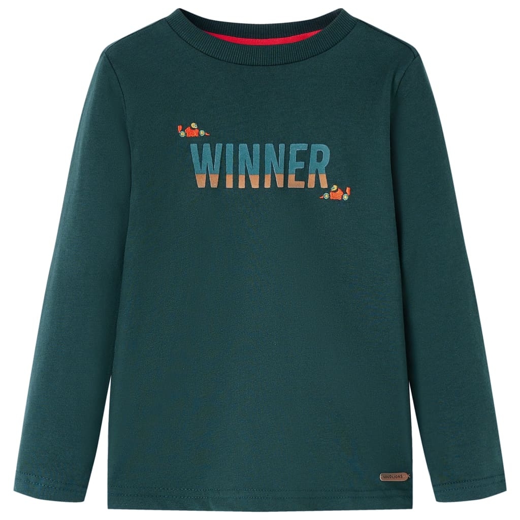 Kinder-Langarmshirt Dunkelgrün 104