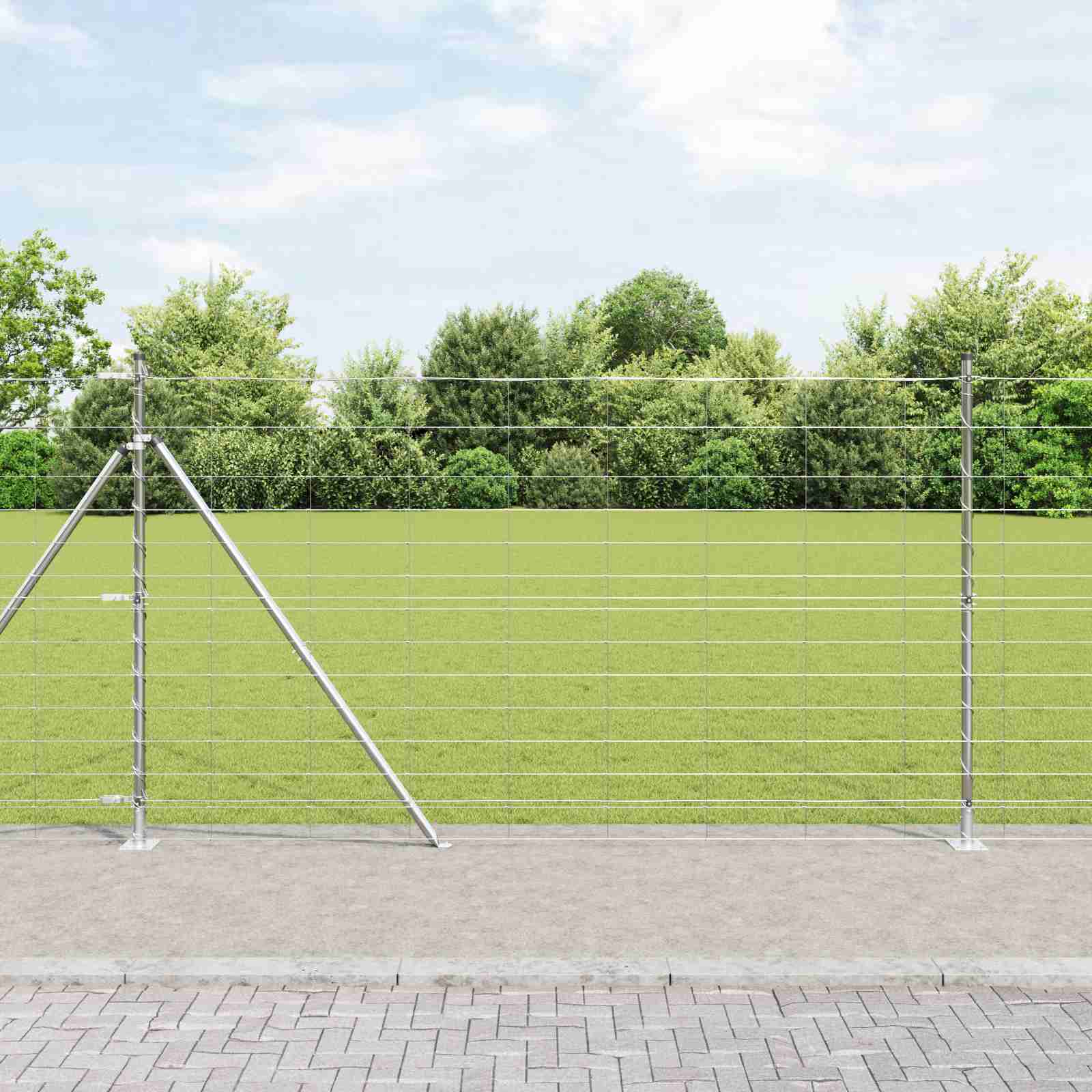 Weidezaun 1,4x50 m Verzinkter Stahl