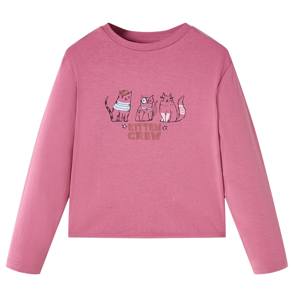 Kinder-Langarmshirt Himbeerrosa 104