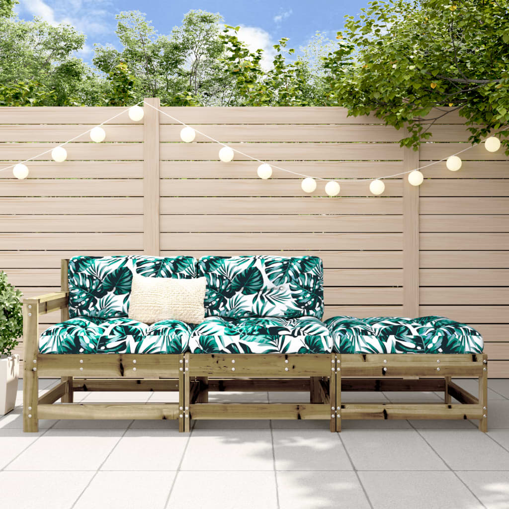 3-tlg. Garten-Lounge-Set mit Kissen Kiefernholz Imprägniert 3-tlg. Garten-Lounge-Set mit Kissen Kiefernholz Imprägniert