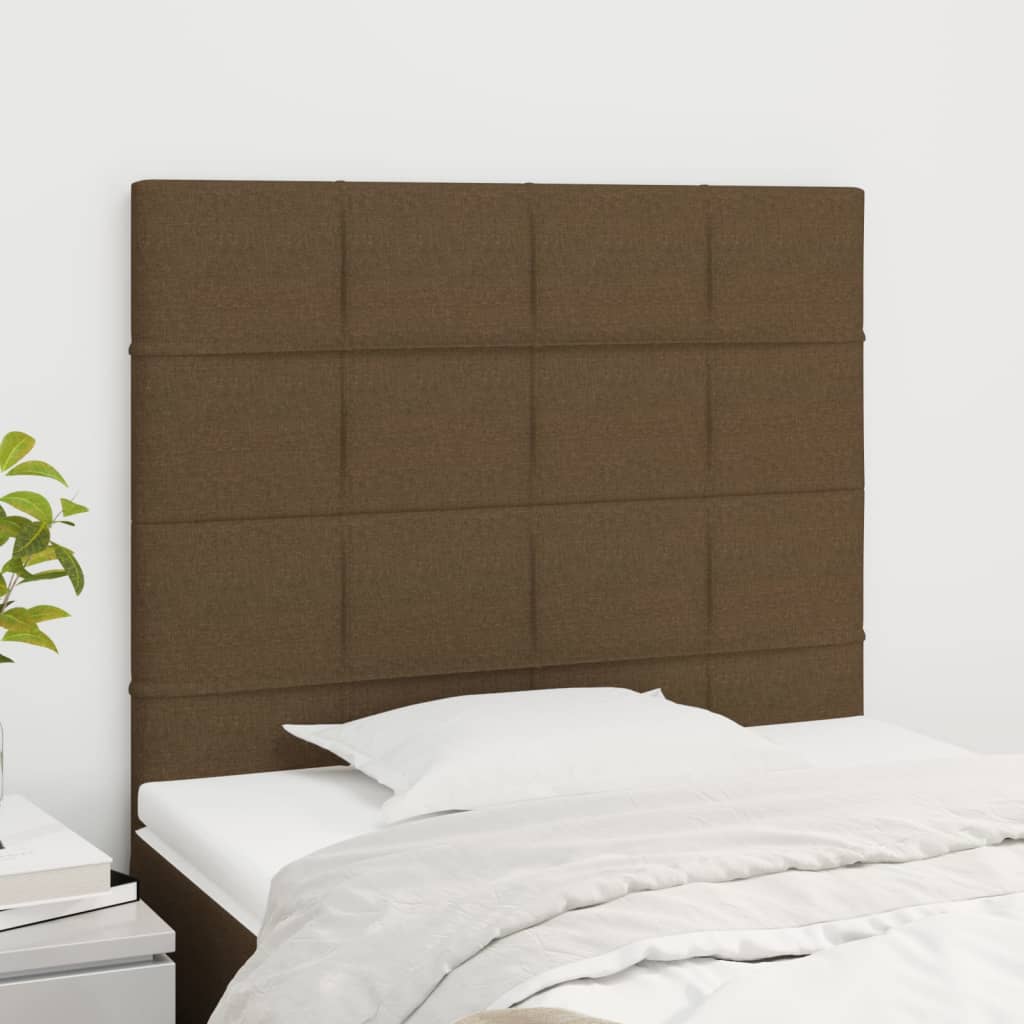 Kopfteile 2 Stk. Dunkelbraun 80x5x78/88 cm Stoff