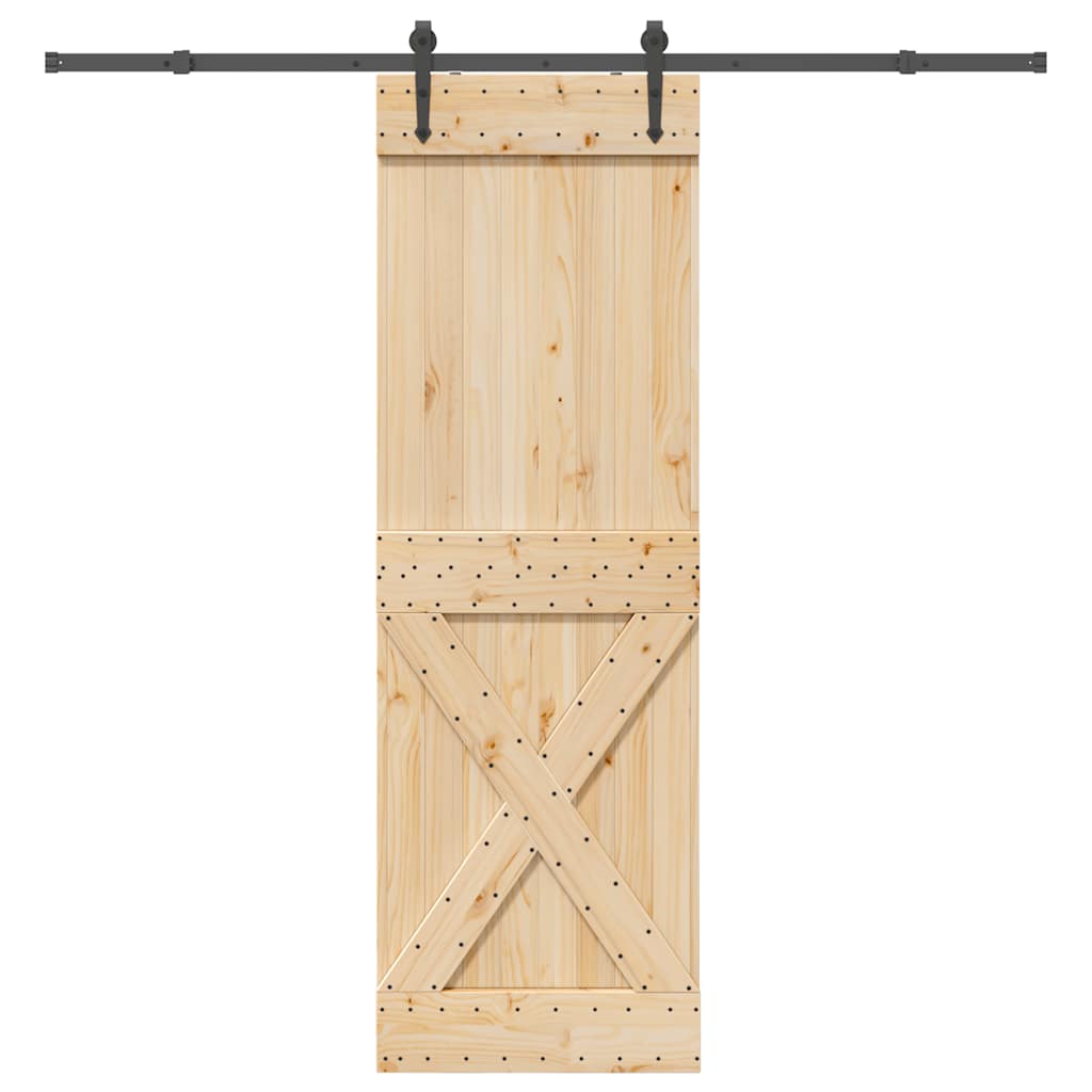 Schiebetür mit Beschlag 70x210 cm Massivholz Kiefer