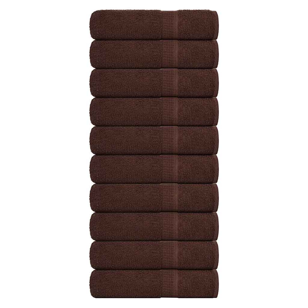 Duschtücher 10 Stk. Braun 70x140 cm 360 g/m² 100% Baumwolle