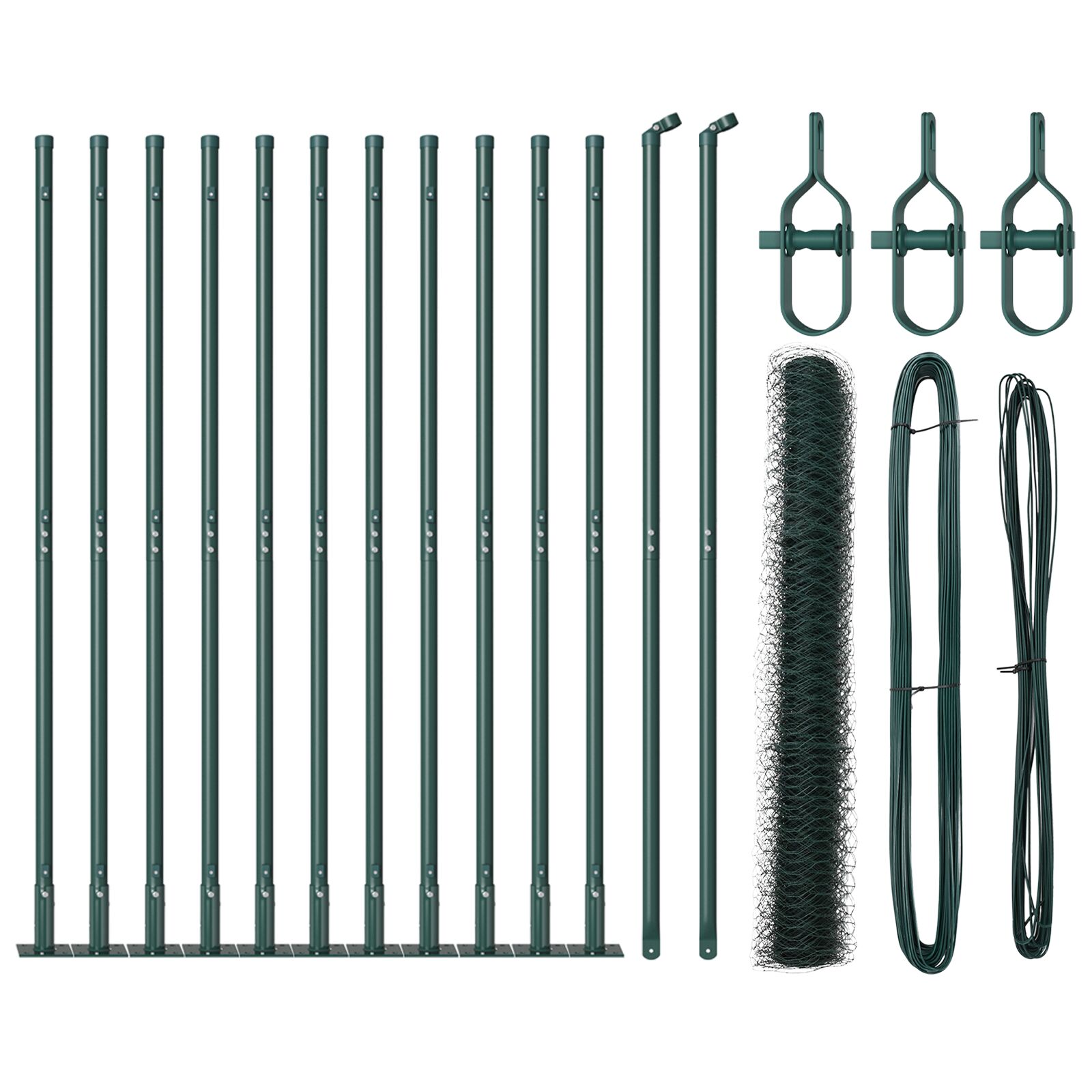 Zaunset Set von 2 Waldgrün Stahl 25 x 1 m Langlebig