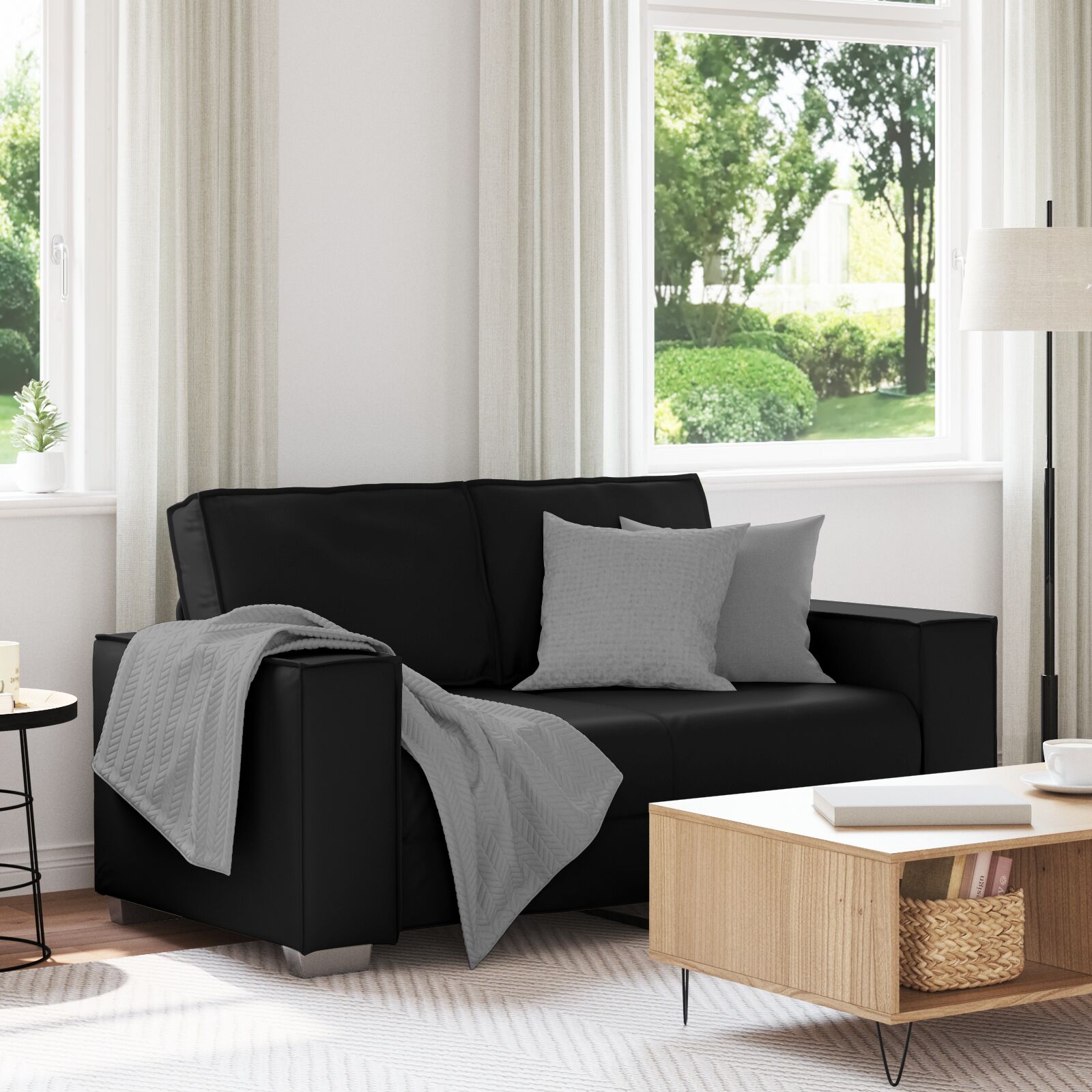 vidaXL Loveseat Sofa Schwarz 120 cm Kunstleder vidaXL Loveseat Sofa Schwarz 120 cm Kunstleder