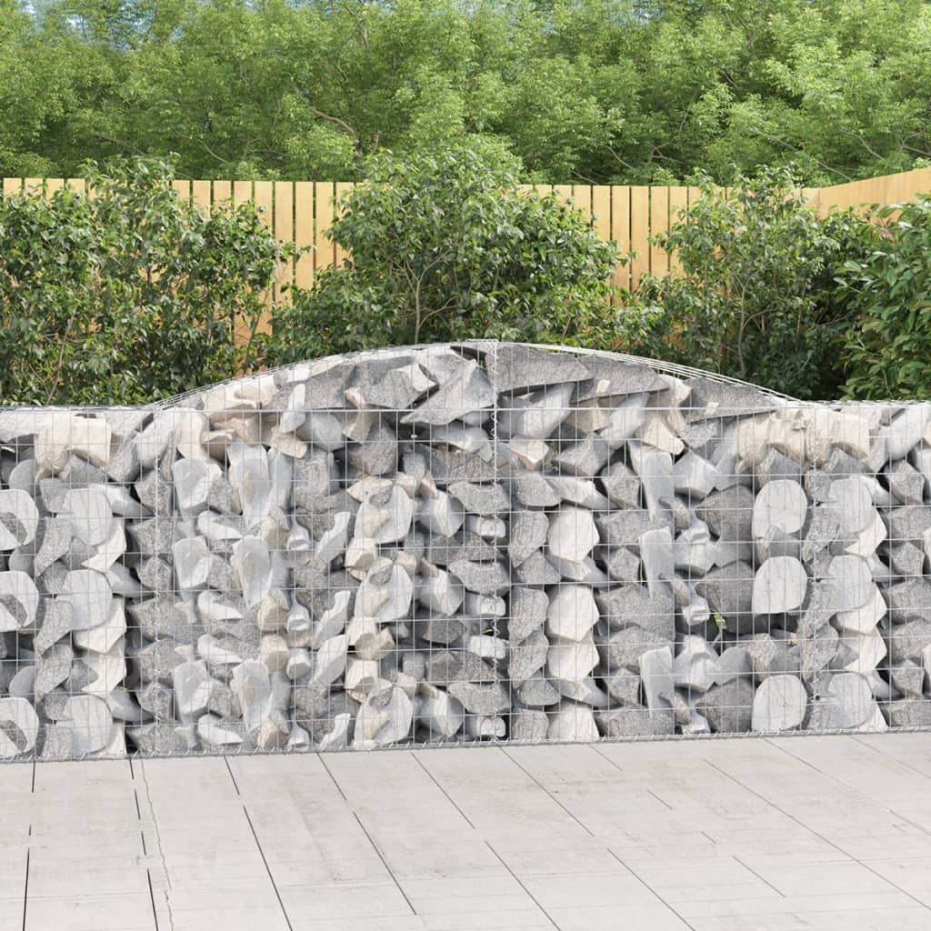 Gabionen mit Hochbogen 5 Stk. 400x50x100/120cm Verzinktes Eisen Gabionen mit Hochbogen 5 Stk. 400x50x100/120cm Verzinktes Eisen
