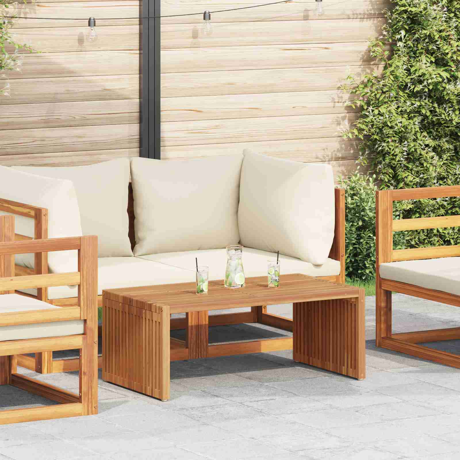 Gartentisch 90x49.7x36 cm Massivholz Teak