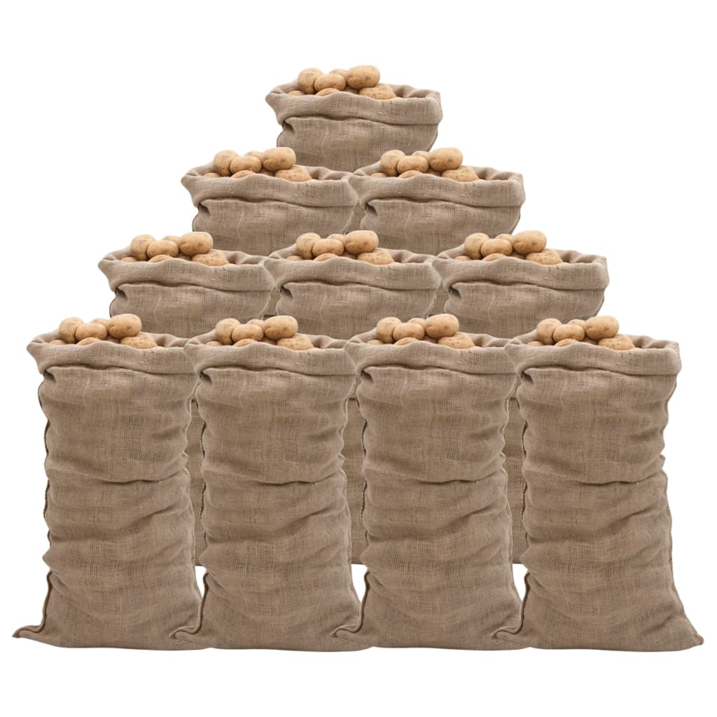 Jutesäcke 10 Stk. 65x135 cm 100% Jute 220 g/m² Jutesäcke 10 Stk. 65x135 cm 100% Jute 220 g/m²