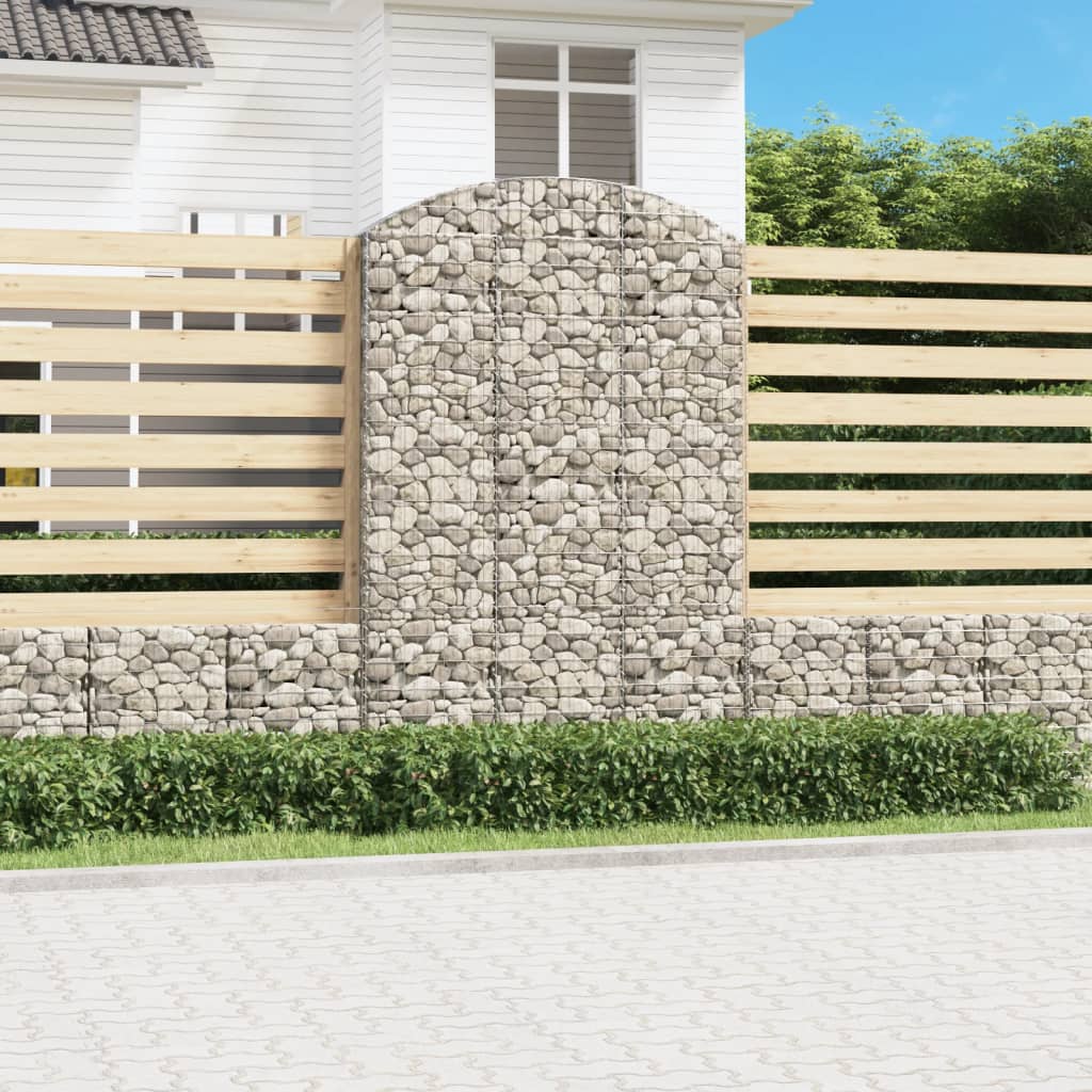 Gabione mit Hochbogen 150x30x220/240 cm Verzinktes Eisen Gabione mit Hochbogen 150x30x220/240 cm Verzinktes Eisen