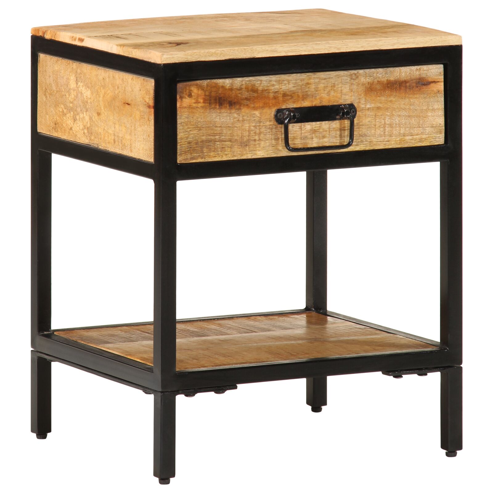 Nachttisch 40x35x50 cm Massivholz Raues Mango
