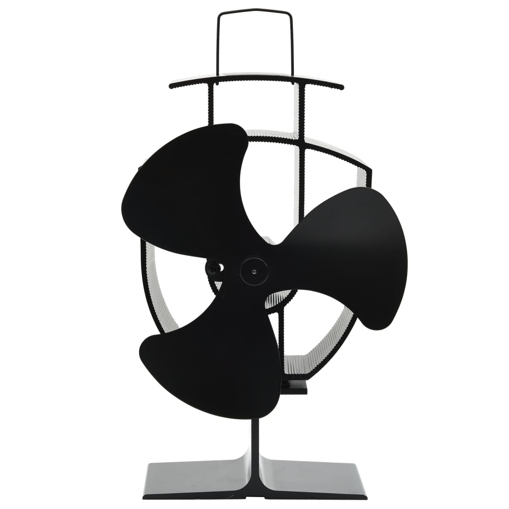 Ofenventilator Wärmebetrieben 3 Blätter Schwarz
