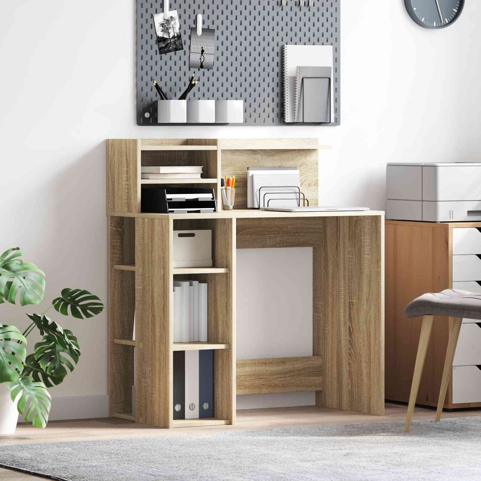 Tisch mit Stauraum Sonoma Oak 90x48x101,5 cm Spanplatte