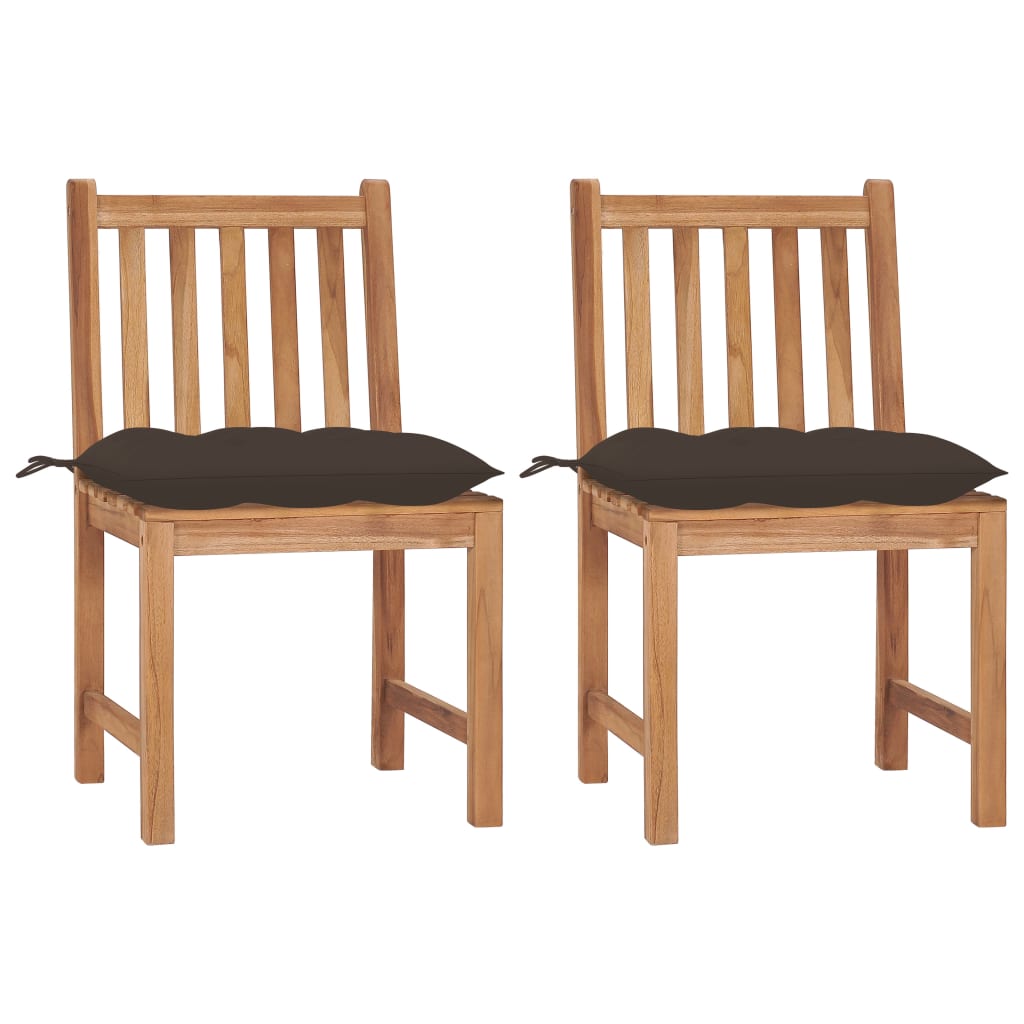 Gartenstühle 2 Stk. mit Kissen Massivholz Teak Gartenstühle 2 Stk. mit Kissen Massivholz Teak