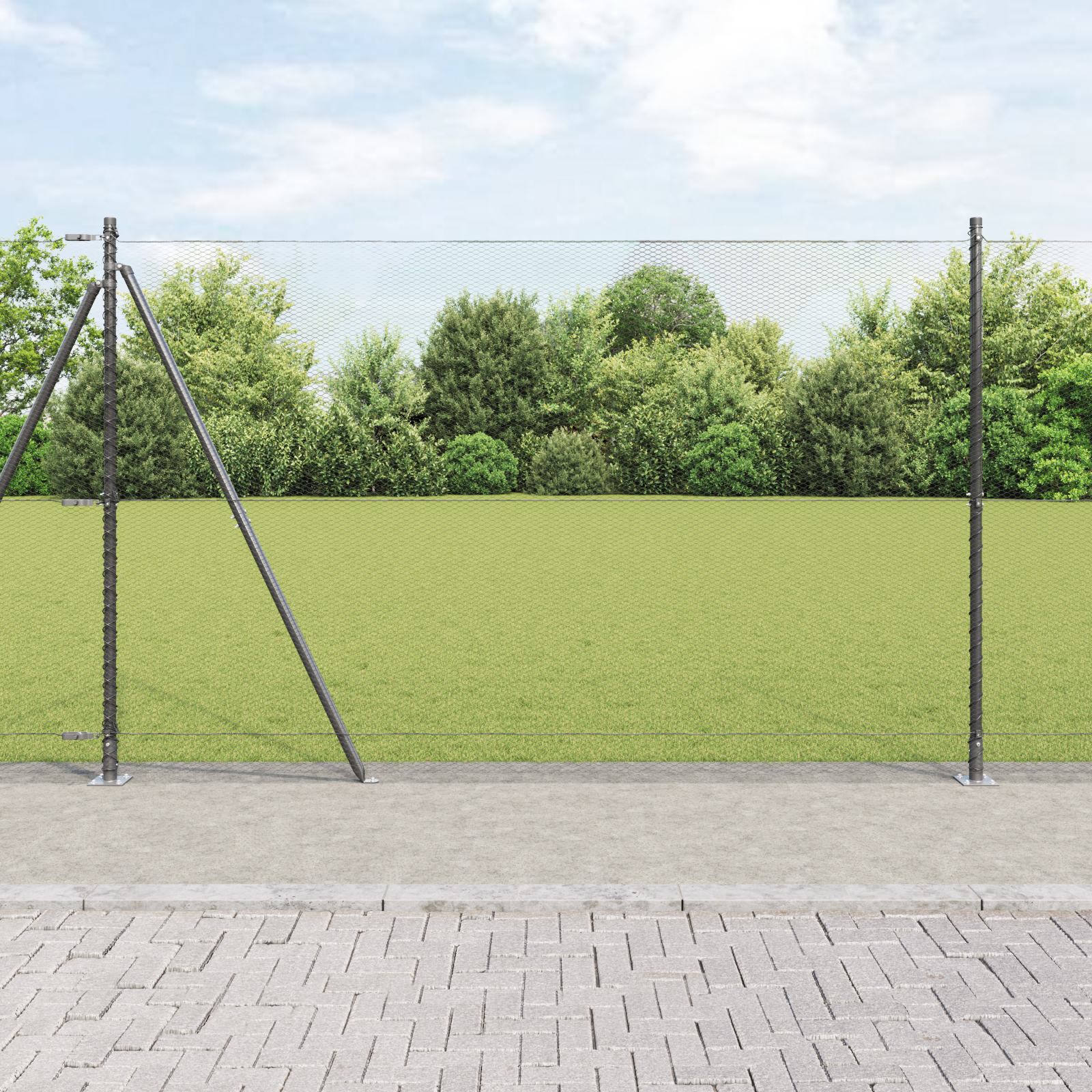 Hexagonzaun Grau 1,5x50 m Stahl