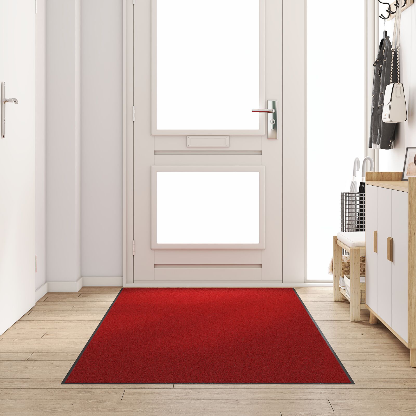 vidaXL Waschbare Fußmatte Rot 120x250 cm