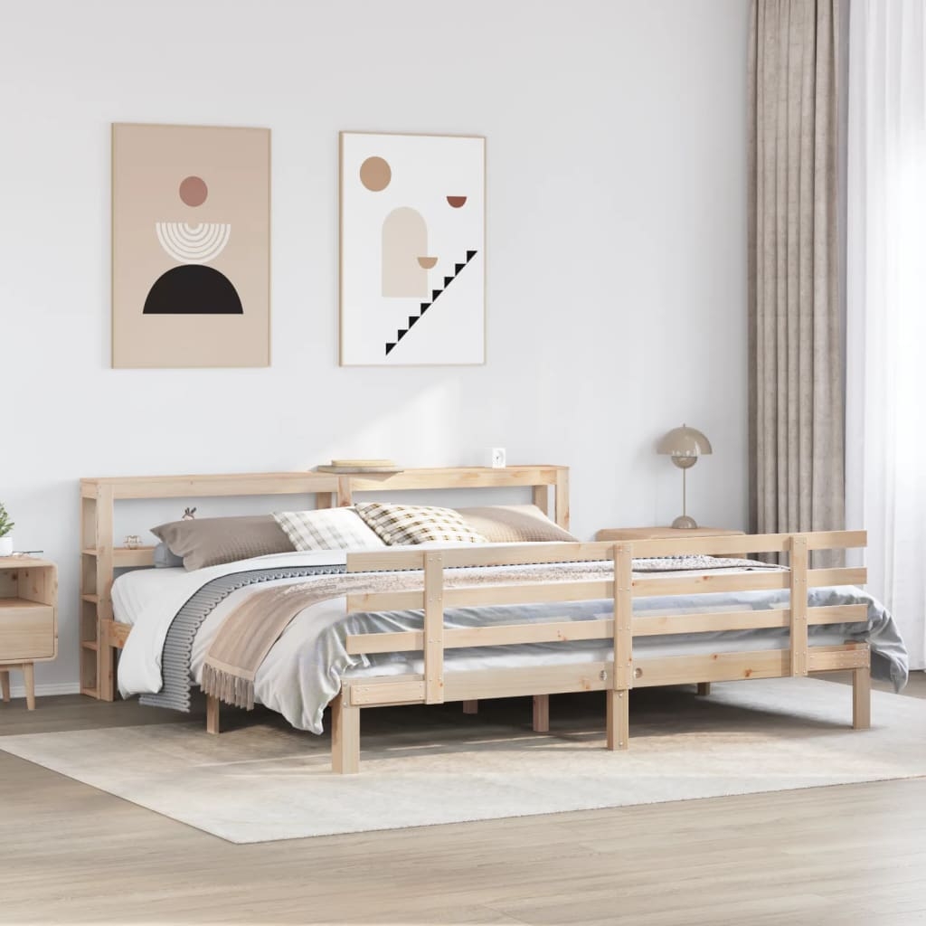 Bettgestell mit Kopfteil ohne Matratze 200x200 cm