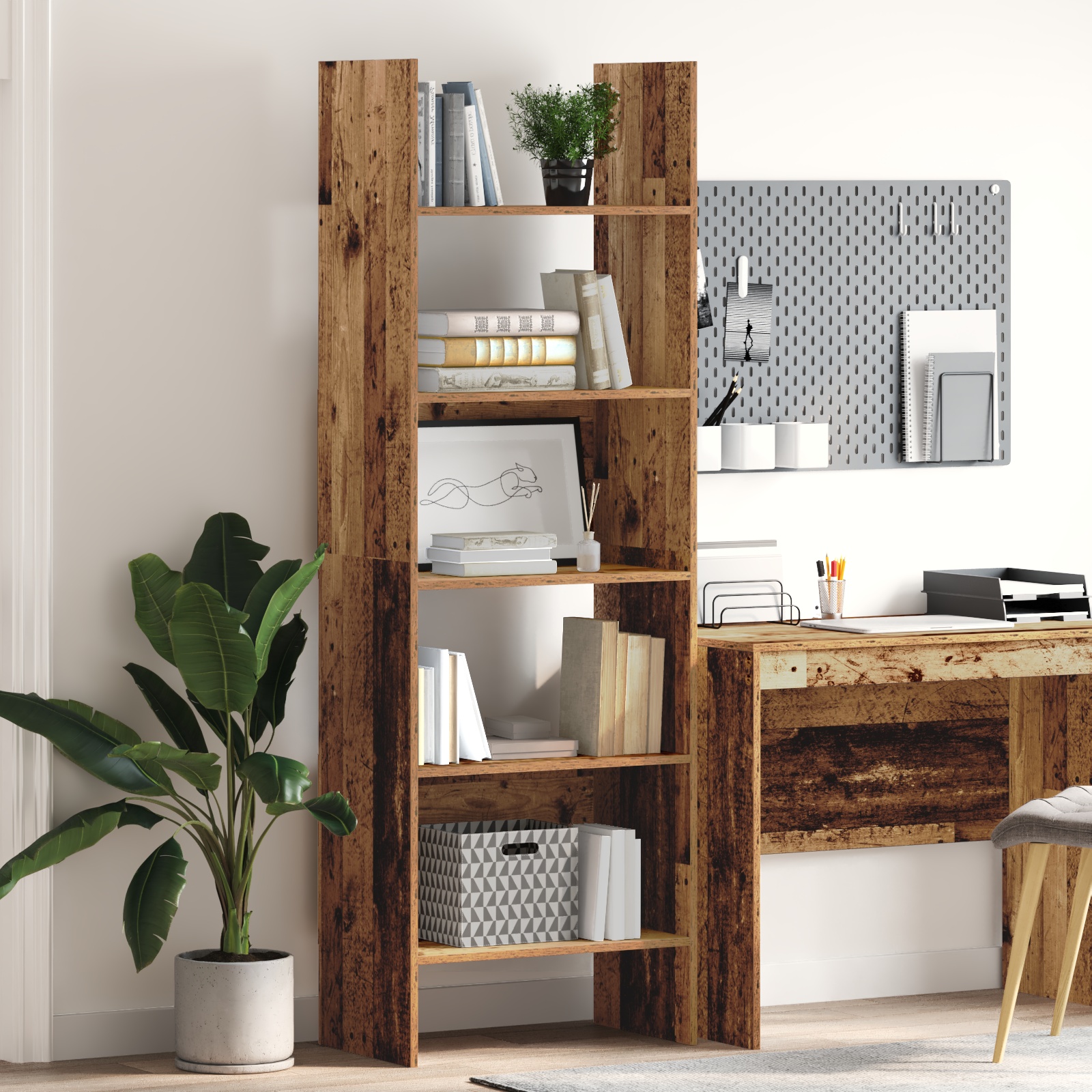 Bücherregal Altholz 60 x 35 x 180 cm Holzwerkstoff