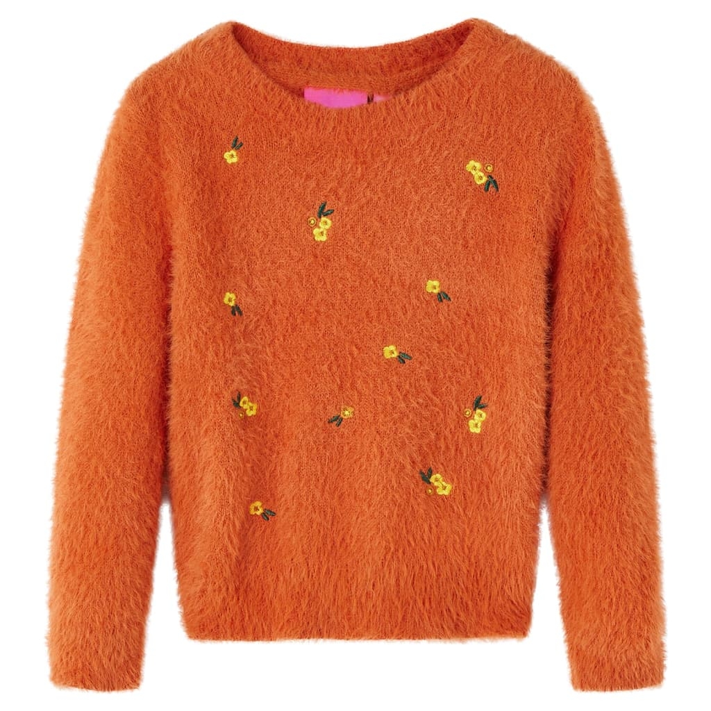 Kinderpullover Gestrickt Dunkelorange 128 Kinderpullover Gestrickt Dunkelorange 128