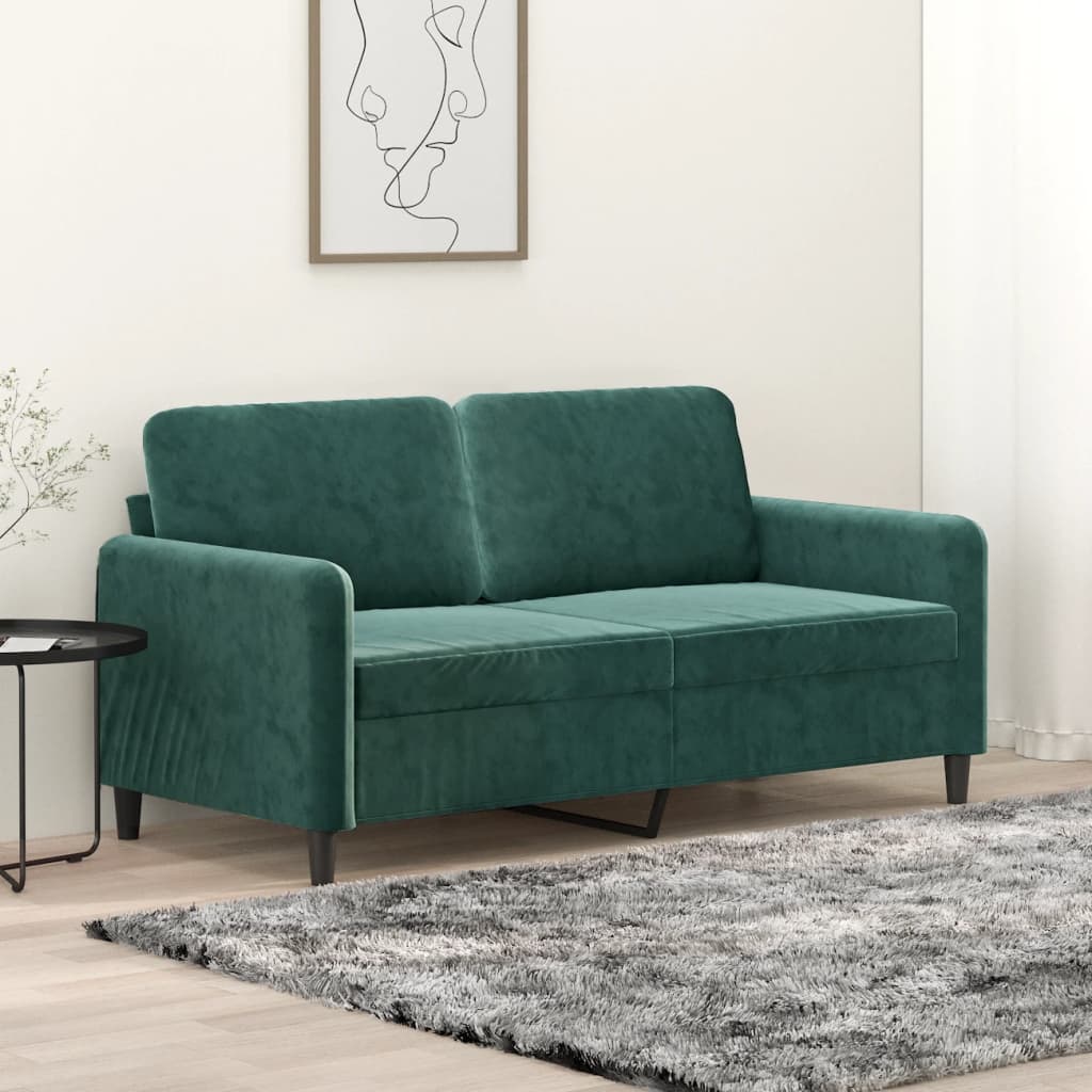 2-Sitzer-Sofa Dunkelgrün 140 cm Samt 2-Sitzer-Sofa Dunkelgrün 140 cm Samt