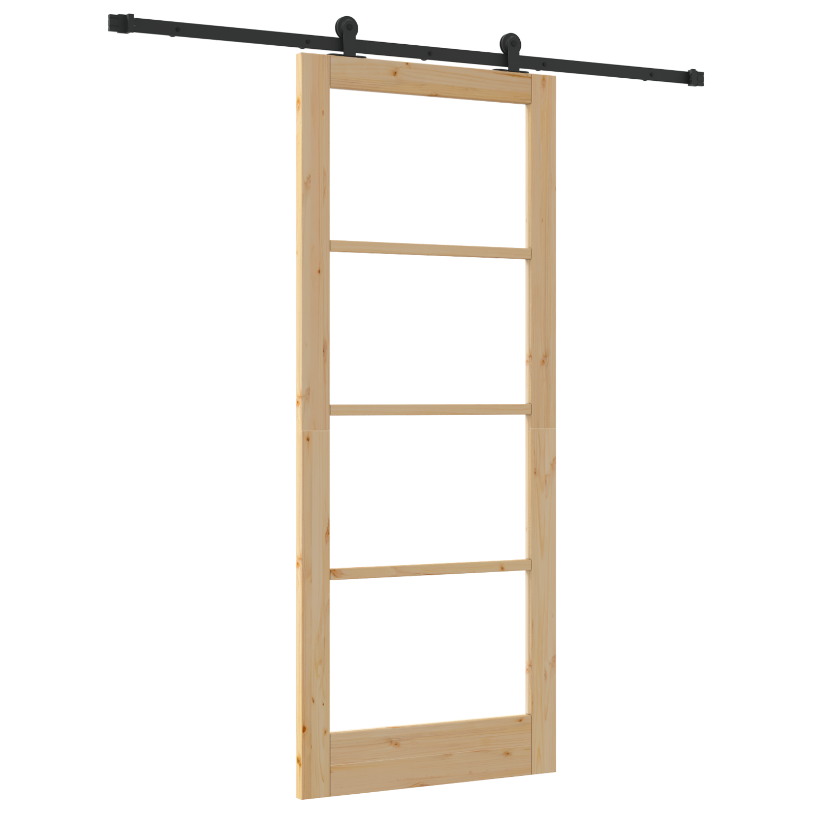 Schiebetür mit Hardware-Set 'ORKDAL'Massivholz & Glas