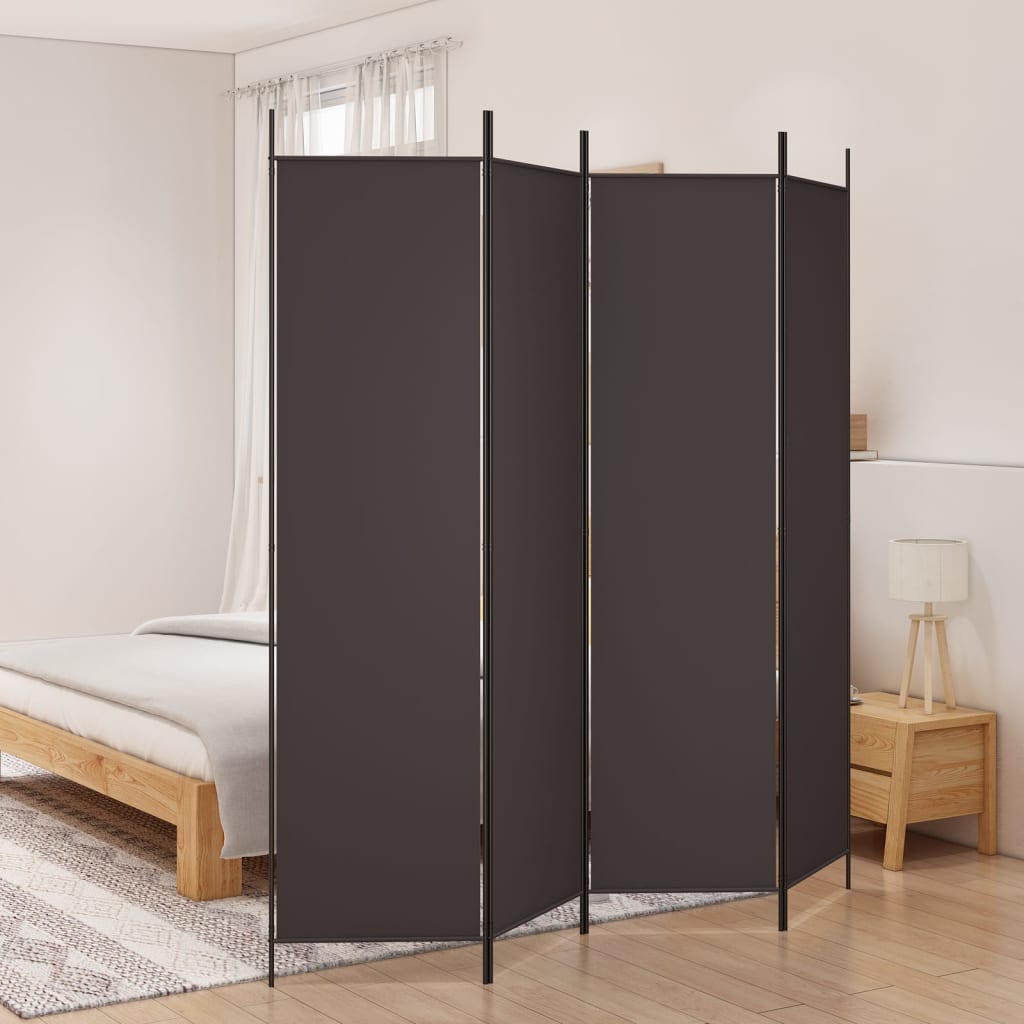 4-tlg. Paravent Braun 200x200 cm Stoff