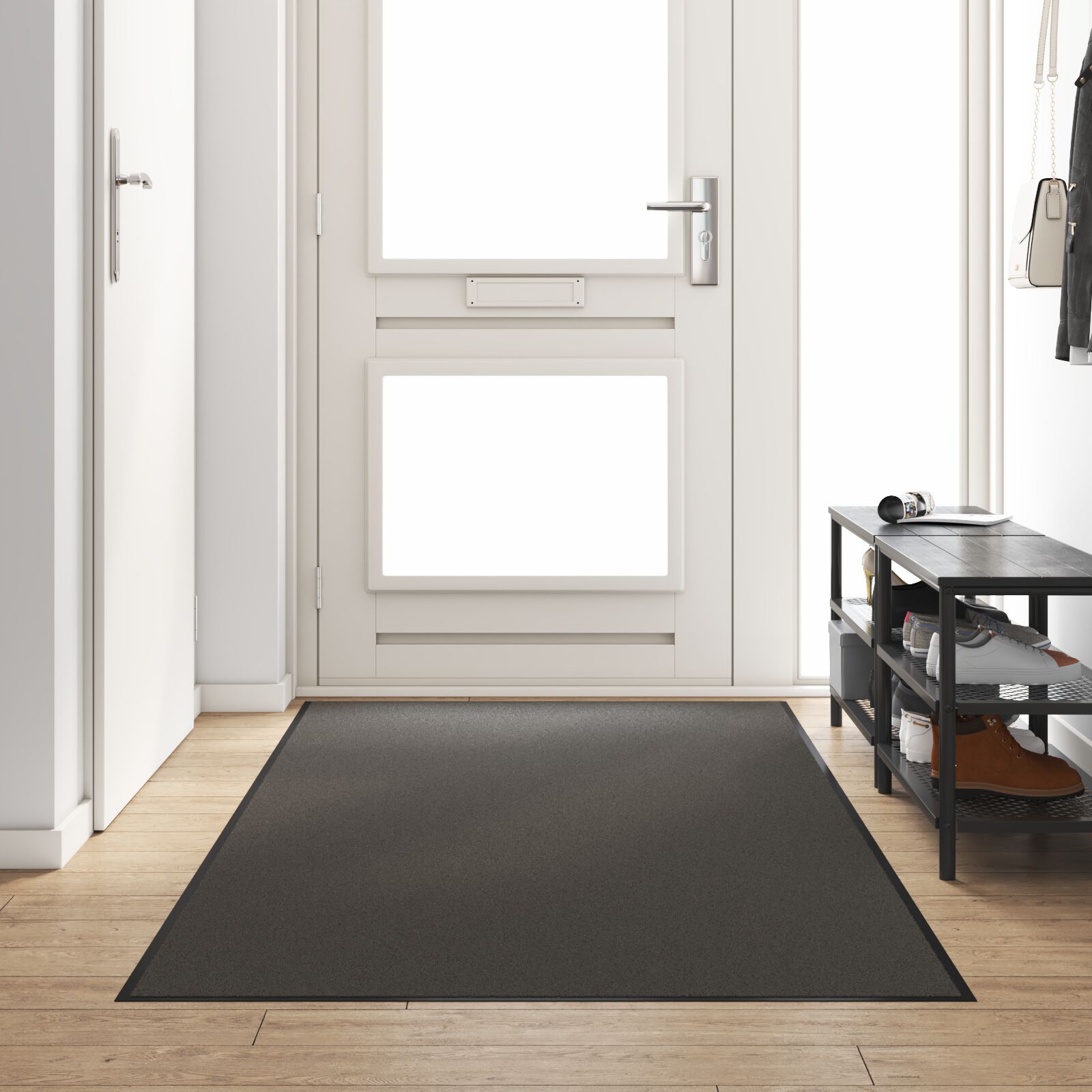 vidaXL Fußmatte waschbar Anthrazit 120x300 cm