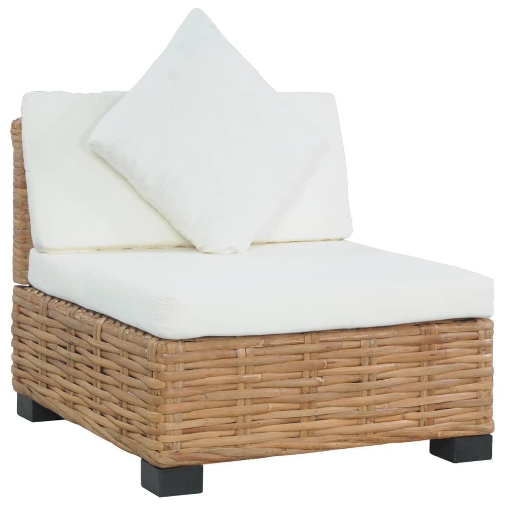 Sofa ohne Armlehnen mit Kissen Natürliches Rattan Sofa ohne Armlehnen mit Kissen Natürliches Rattan