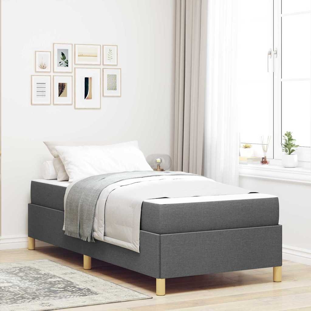 Boxspringbett Schwarz und Braun und Weiß 80 x 200 cm Polyester