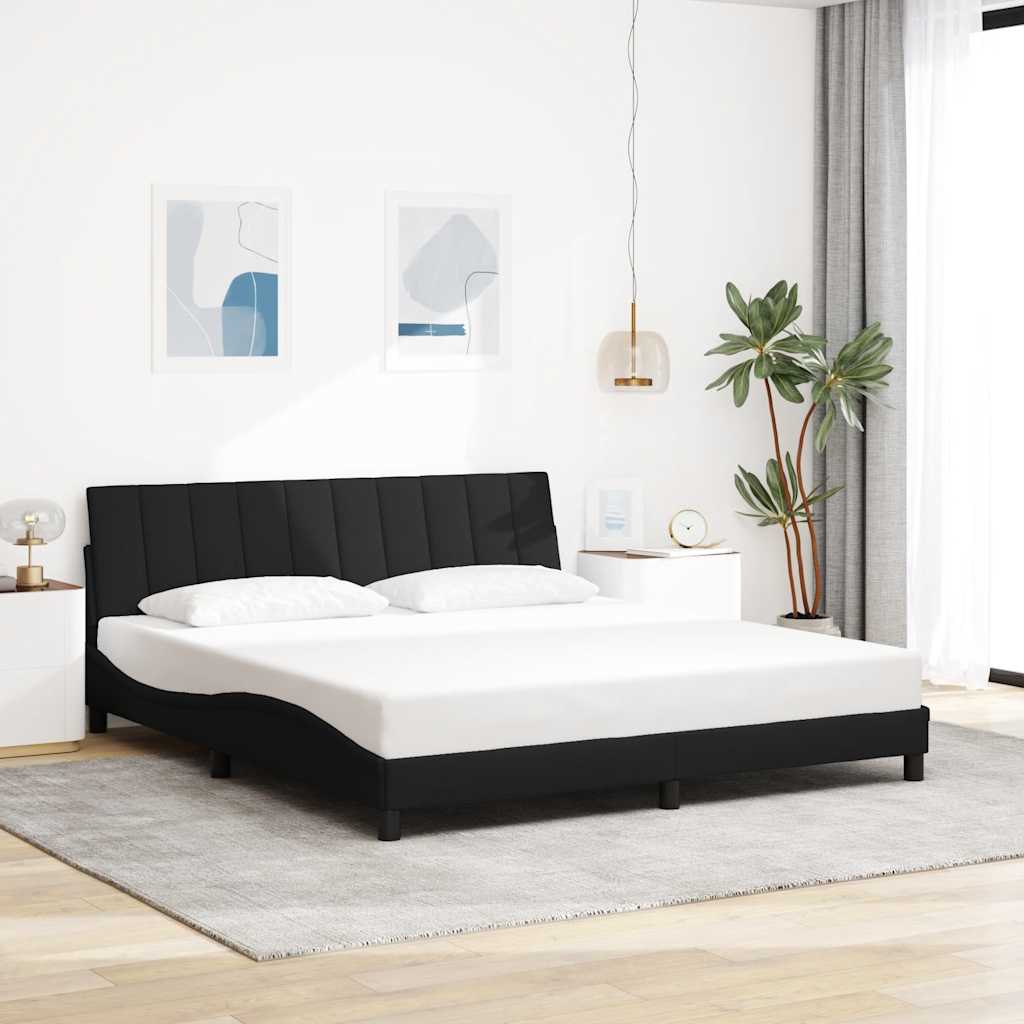 Bettgestell ohne Matratze Schwarz 180x200 cm Stoff