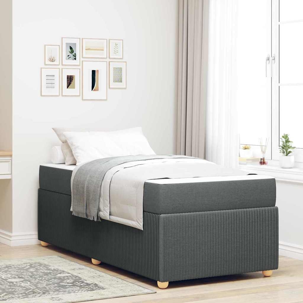 Bettgestell Sonstiges Dunkelgrau 90 x 190 cm Stoff