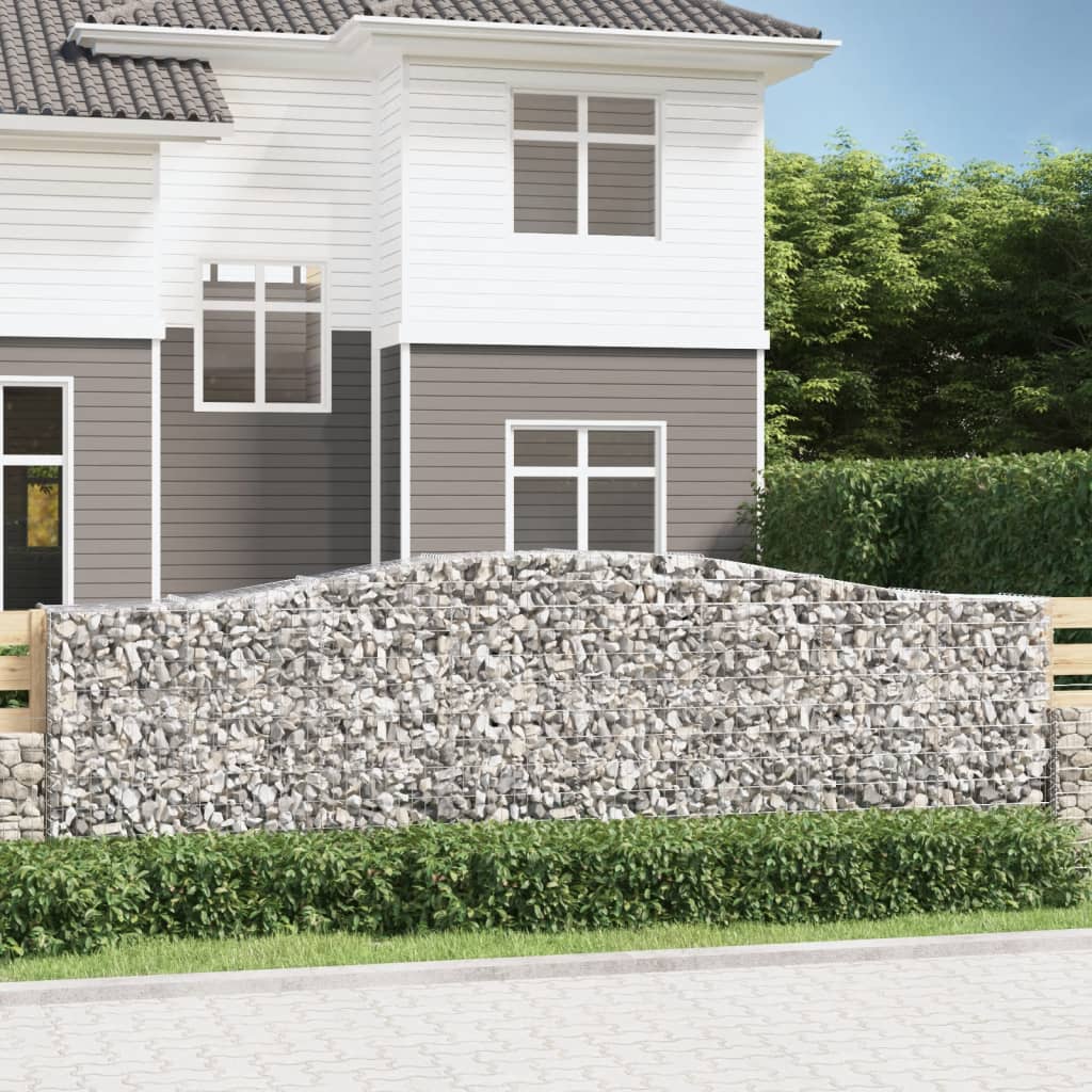 Gabionen mit Hochbogen 4 Stk. 400x50x120/140cm Verzinktes Eisen Gabionen mit Hochbogen 4 Stk. 400x50x120/140cm Verzinktes Eisen