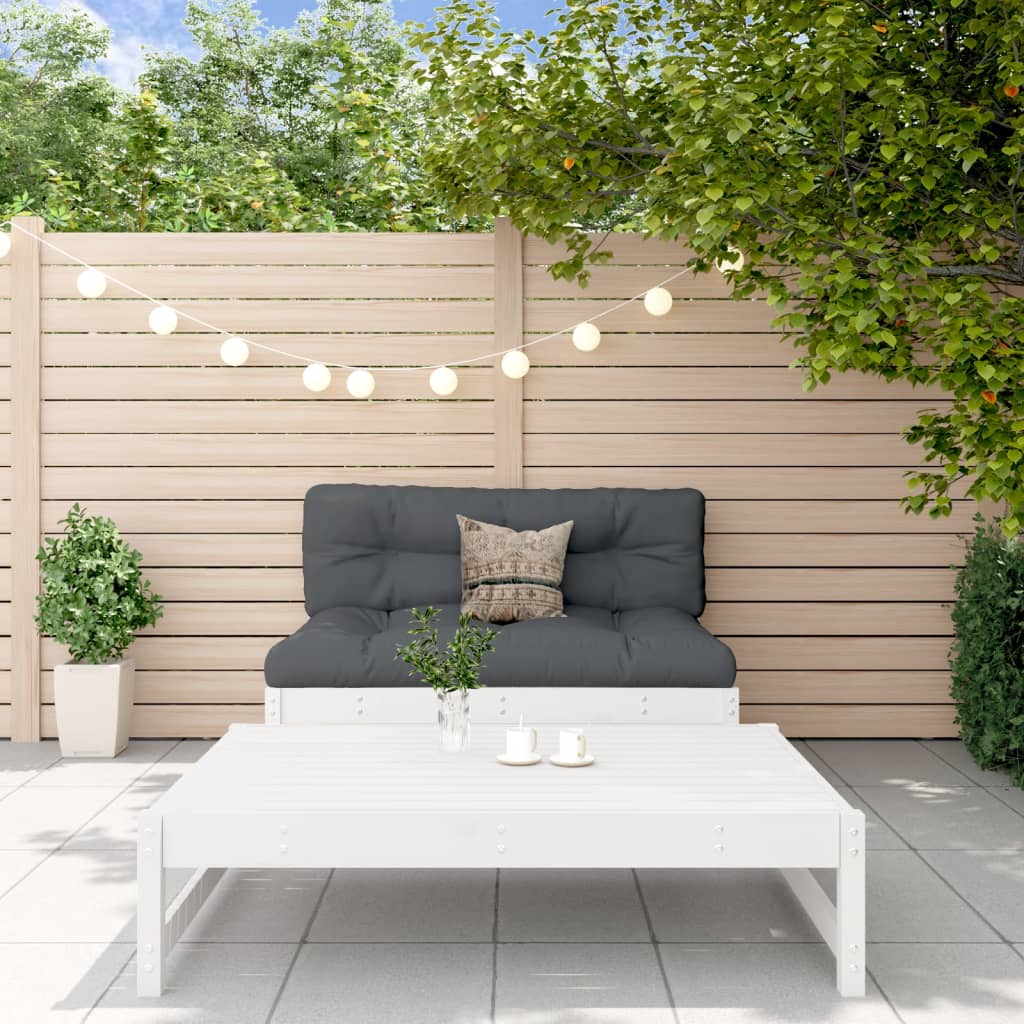 2-tlg. Garten-Lounge-Set Weiß Massivholz Kiefer 2-tlg. Garten-Lounge-Set Weiß Massivholz Kiefer