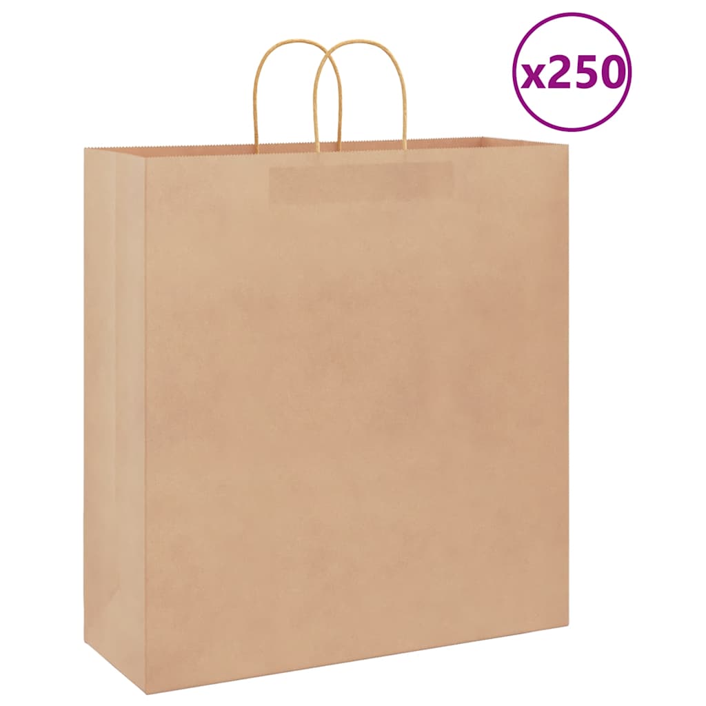 Papiertragetaschen 250 Stk. mit Henkeln Braun 45x17x48 cm Papiertragetaschen 250 Stk. mit Henkeln Braun 45x17x48 cm