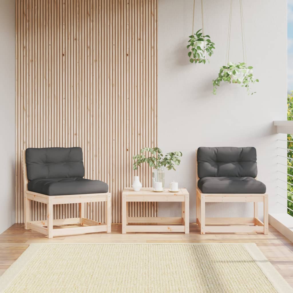 Gartensofas mit Kissen 2 Stk. Massivholz Kiefer Gartensofas mit Kissen 2 Stk. Massivholz Kiefer