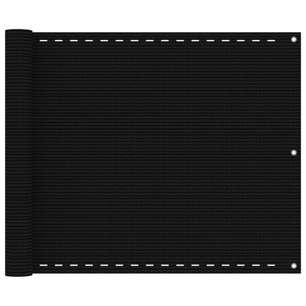 Balkon-Sichtschutz Schwarz 75x500 cm HDPE