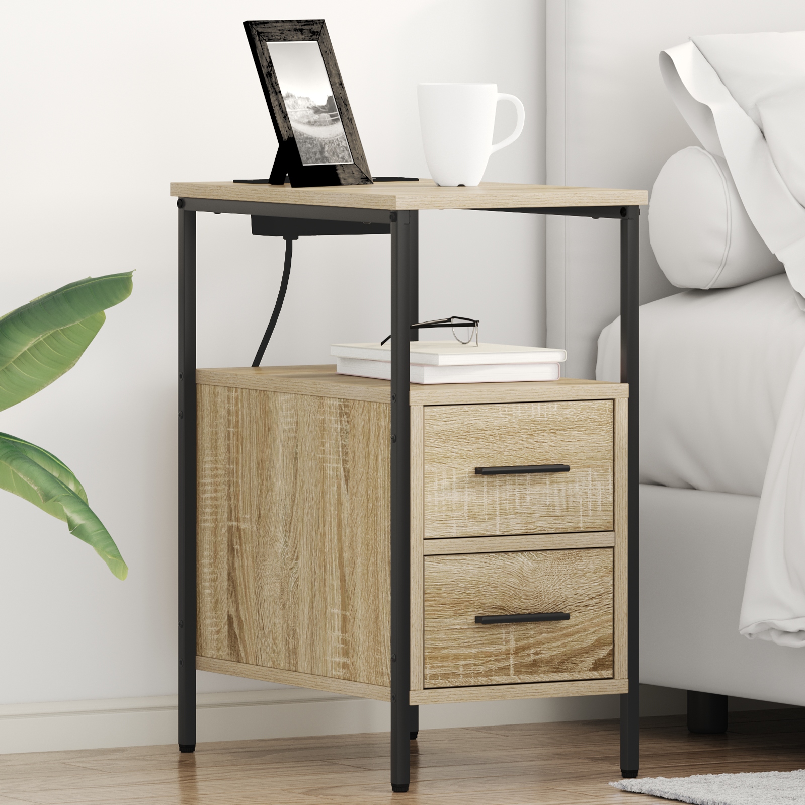 Nachttische 2 pcs Sonoma Eiche 30 x 48 x 61 cm Holzwerkstoff