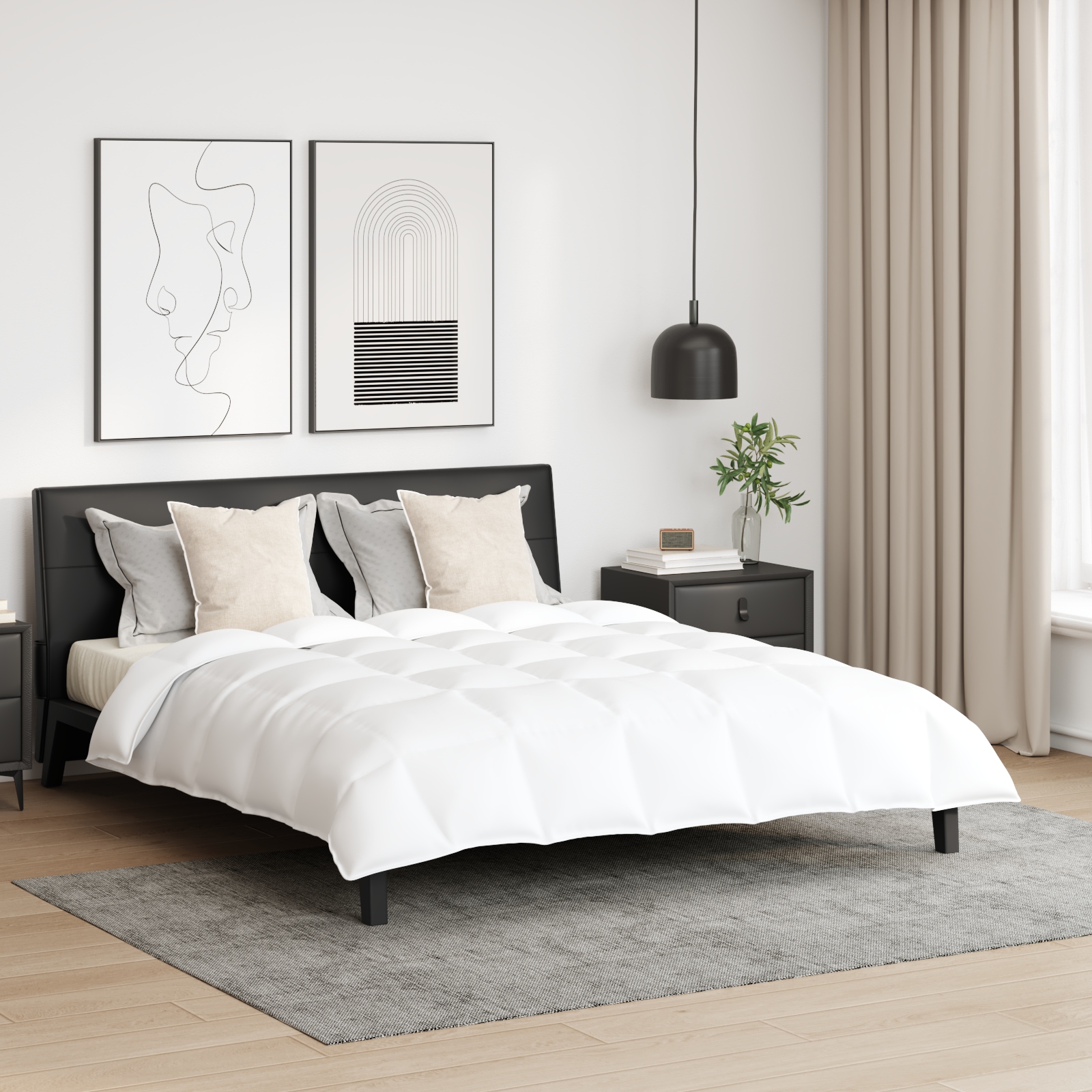 Bettdecke Sonstiges mit Kissen 3 pcs Weiß 240 x 220 cm Daunen