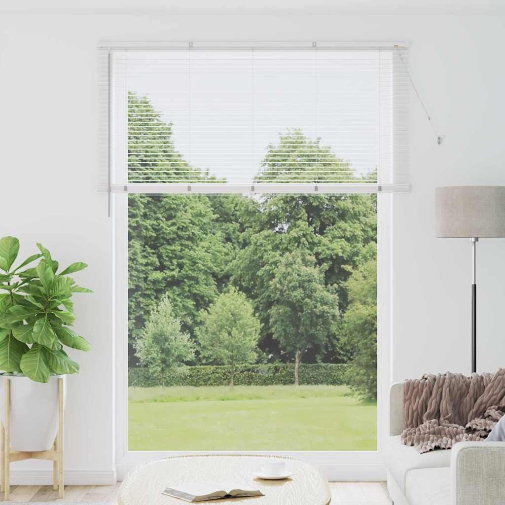 Fenster Jalousie mit Vorhängen Sonstiges Weiß 155 x 220 cm Aluminium