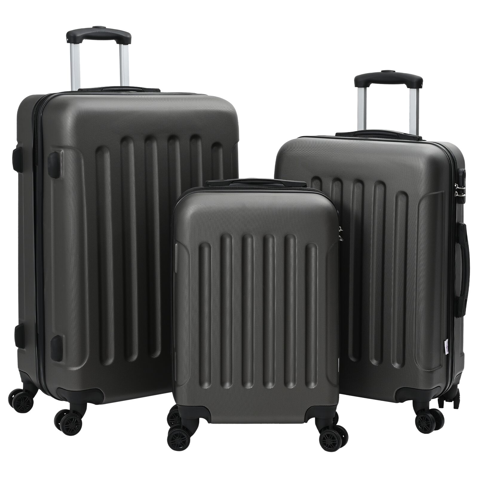 Koffer Set 3-teilig Hartschale Dunkelgrau 20'' 24'' 28'' ABS