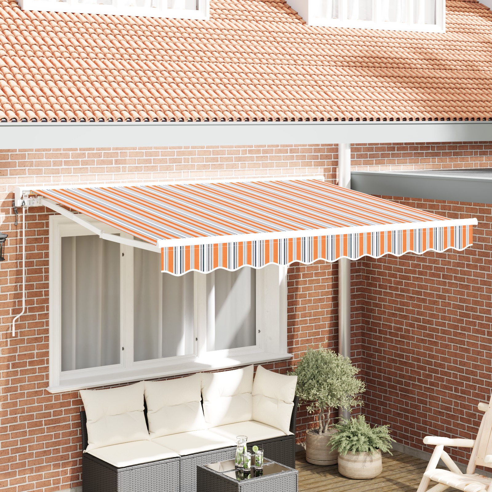 Einziehbare Markise Marineblau 350x200 cm Gewebe