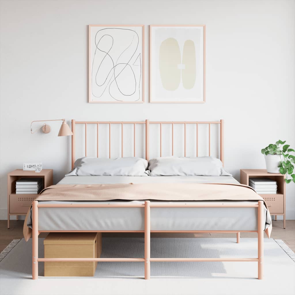 Nachttische 2 Stk. Rosa 36x39x50,5 cm Kaltgewalzter Stahl